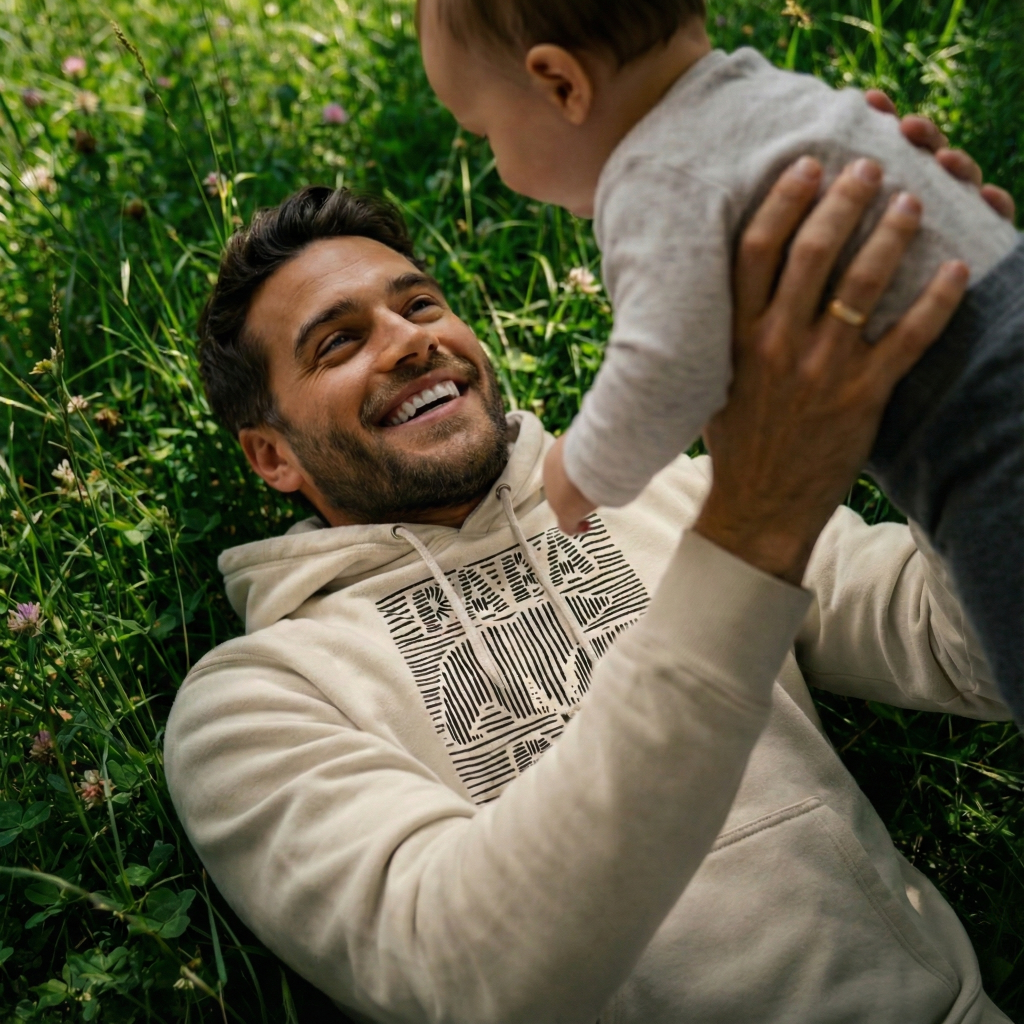 Papa Bär - Lines - Organic Hoodie