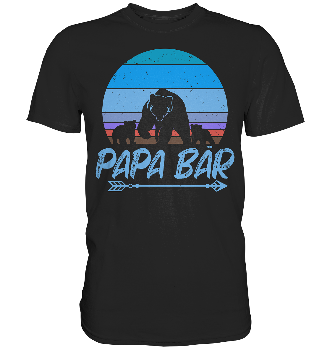 Papa Bär - Premium Shirt - Blau Zwillinge