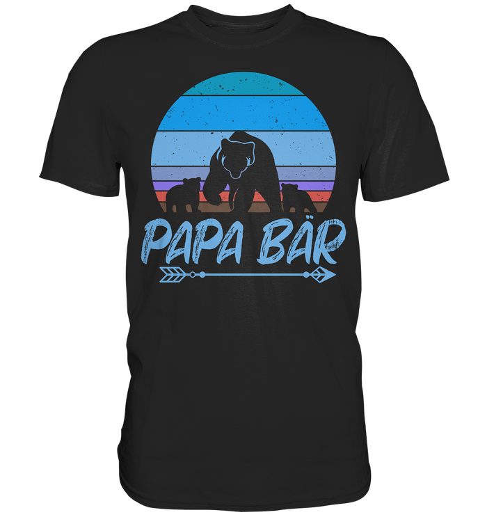 Papa Bär - Premium Shirt - Blau Zwillinge